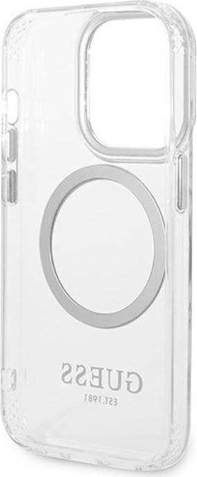 Immagine prodotto Guess GUHMP14LHTRMS Custodia rigida per iPhone 14 Pro 6.1" srebrny/argento Profilo in metallo Magsafe (Apple iPhone 14 Pro)