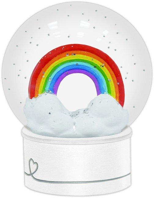 Schneekugel Glitzer-Glaskugel Regenbogen (1 -teilig)