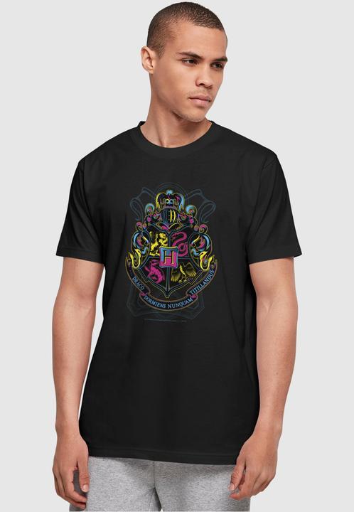 Immagine prodotto Absolute Cult Harry Potter - Maglietta Basic con stemma di Hogwarts al neon - 124381 (M)
