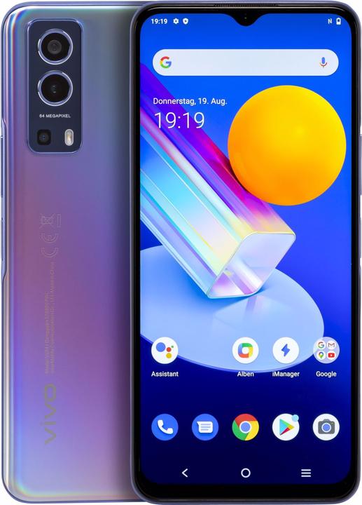 Produktbild Vivo Y72 5G (V2041) dream glow (128 GB, Violett, 6.57", Dual SIM, 64 Mpx, 5G)