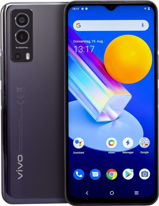Vivo Y72 5G (V2041) grafietzwart (128 GB, Zwart, 6.58", Dubbele SIM, 64 Mpx, 5G)