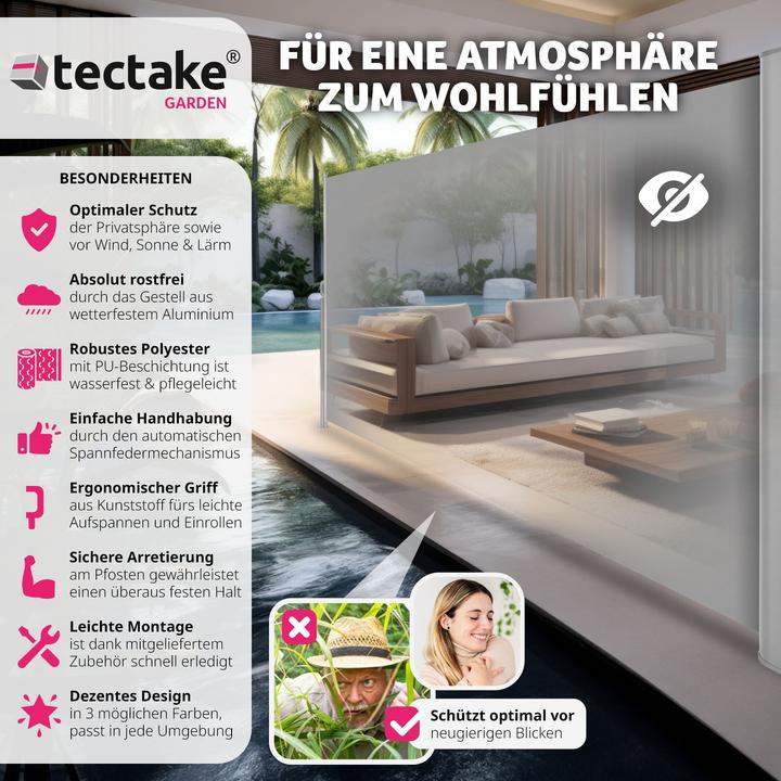 Actual product image tectake Side awning (3 m)
