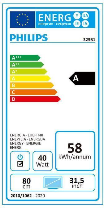Energie-Label Philips 325B1L/00 (2560 x 1440 Pixel, 31.50")