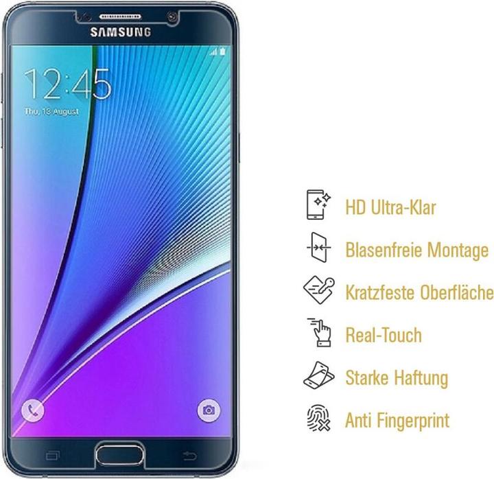 Actual product image Protectorking 2x Panzerfolie Anti-Shock HD Klar (2 Piece, Samsung Galaxy Note 5)