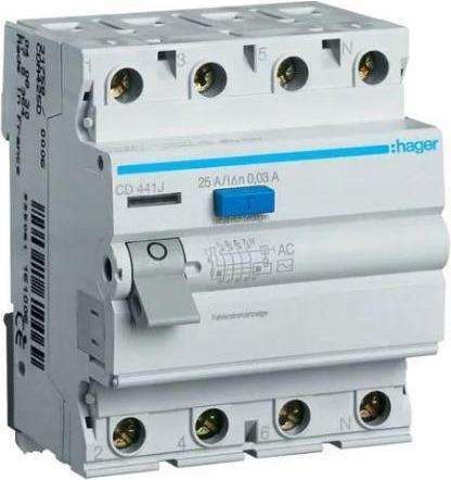 Image du produit Hager RCD 4P 40A 0,03A AC CDC440J