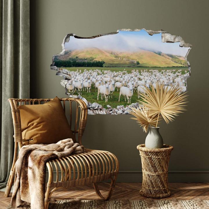 Produktbild Trenddeko 3D - Schafherde in Neuseeland (60 x 36 cm)
