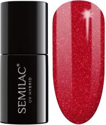 Actual product image Semilac UV Nail Polish Glitter Red 025 7ml (Glitter red 025, UV gel varnish)
