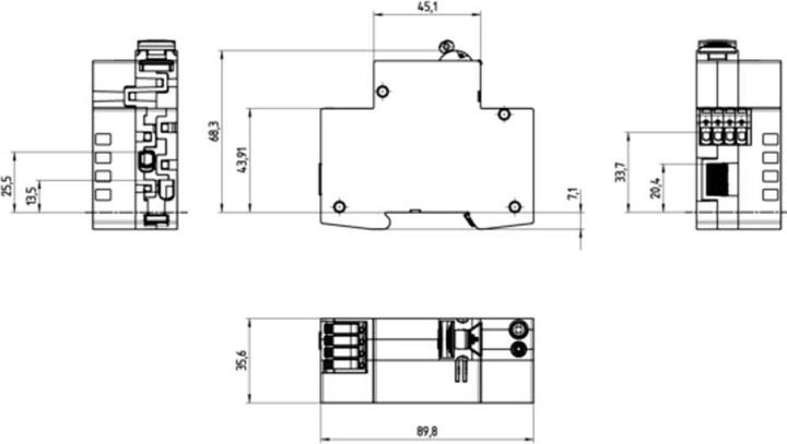 Nutritional values and ingredients Siemens 5TY1350-3MF16 Electronic protective switching device 1-phase F 2-pole 0.03A 230V
