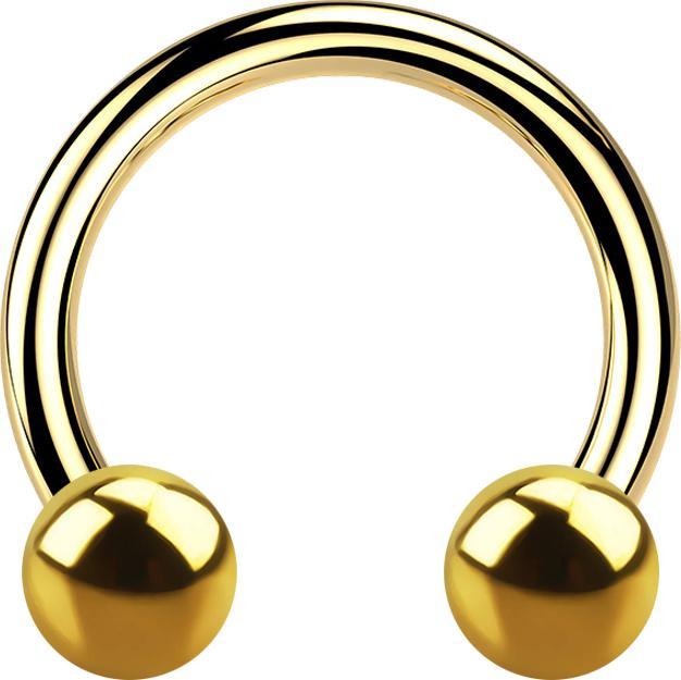 Produktbild Star Piercing Circular Barbell vergoldet mit zwei Kugel (Titan G23, ohne Messing)