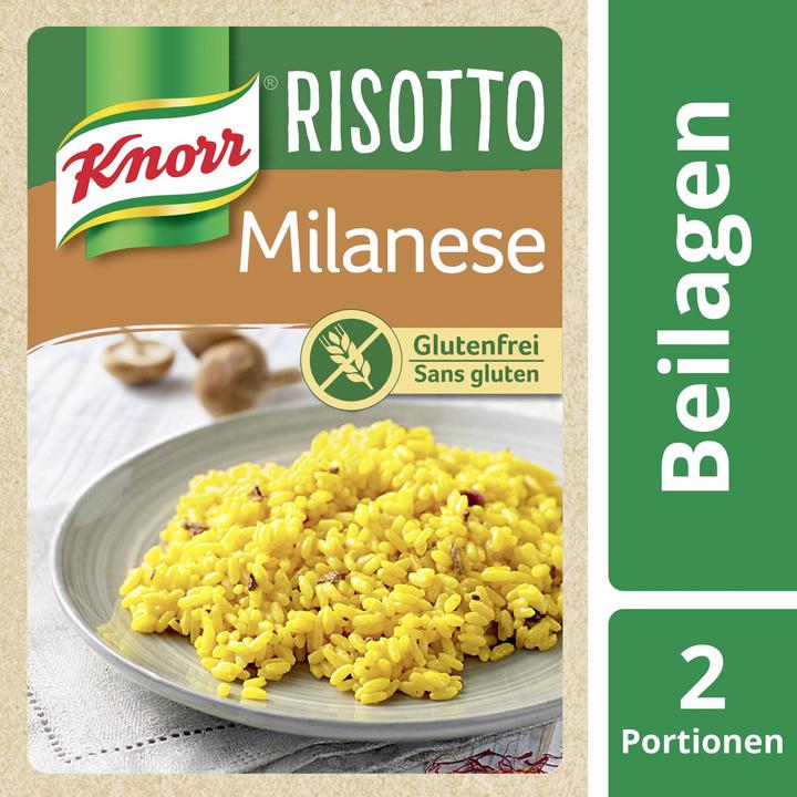 Produktbild Knorr Risotto Milanese, Traditionsgericht aus Mailand, mit feinen Pilzen und Safran abgeschmeckt (250 g)