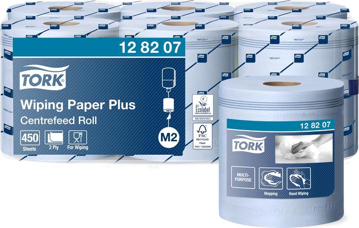 Image du produit Tork Wiping Paper Centre Roll Blue 6x157 (450 x)