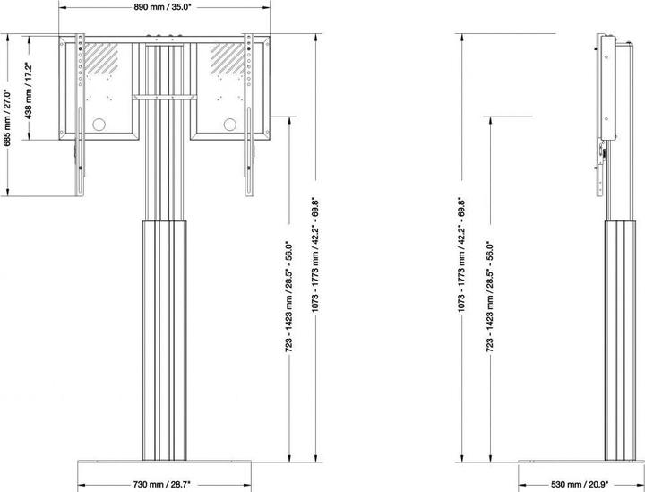 Produktbild Celexon Elektrischer Standfuss Expert Adjust 4286PB - 70 cm Schwarz (86", 136 kg)