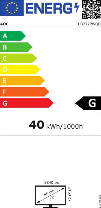 Label énergétique AOC U3277pwqu (3840 x 2160 pixels, 32")