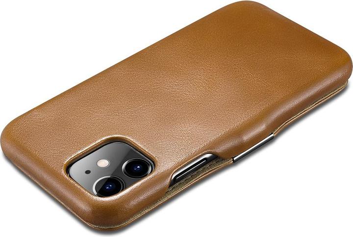 Image du produit iCarer iPhone 11 - Luxury Series Echtleder Flip Case Kastanienbraun (RIX1108-GG) (Apple iPhone 11)