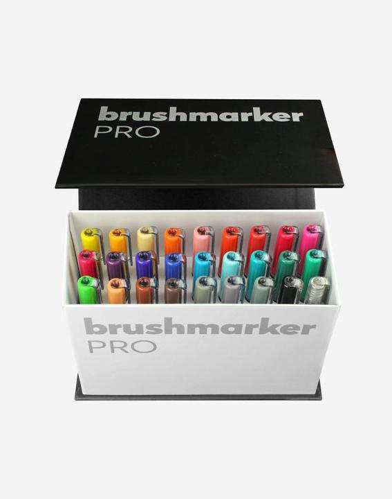 Produktbild Karin Brush Marker Pro Mini Box (M, Magenta Red, Cerise, Soft Peach, Gold, Amber, Orange red, Red, Canary, Almond, 27 x)