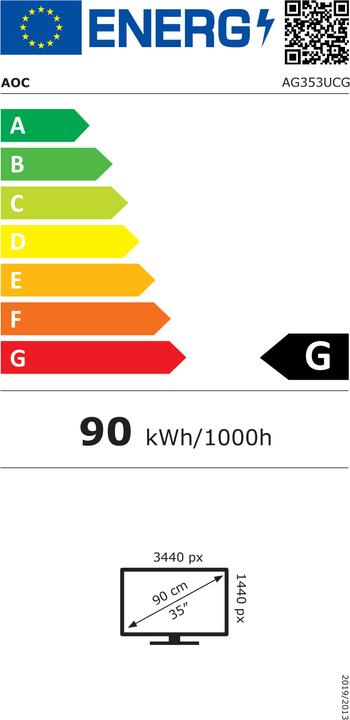 Label énergétique AOC AG353UCG (3440 x 1440 pixels, 35")