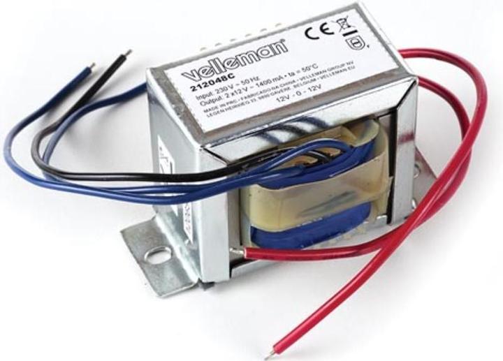 Velleman 212048C Trafo Pri: 230V Sec: 2x12V