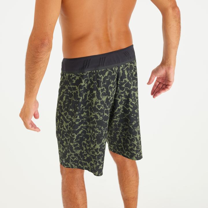 Actual product image Olaian Boardshorts Surfen Herren lang 900 20" Morpho Army grün (44)