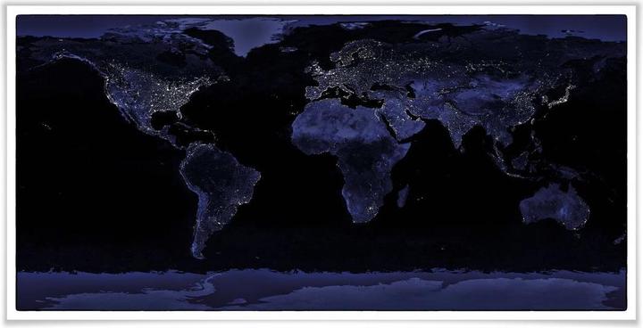 Image du produit Trenddeko Carte du monde - image satellite de nuit (120 x 60 cm)