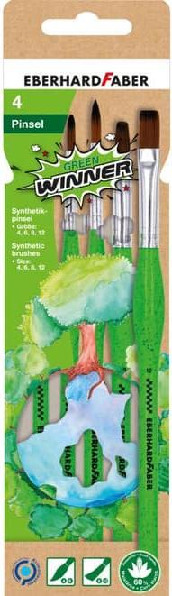 Produktbild Faber-Castell EBERHARD FABER Green Winner Pinsel-Set 4-teilig (12 mm)