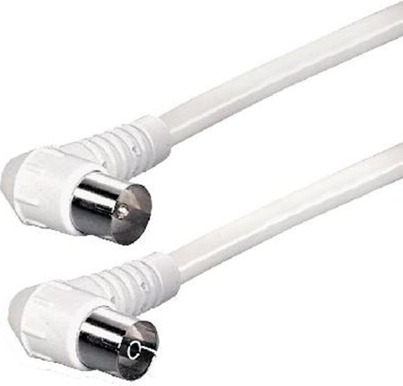 Immagine prodotto Goobay Cavo di collegamento dell'angolo dell'antenna di, 100% schermato, bianco, 2,5 m (85 dB, Cavi antenna)