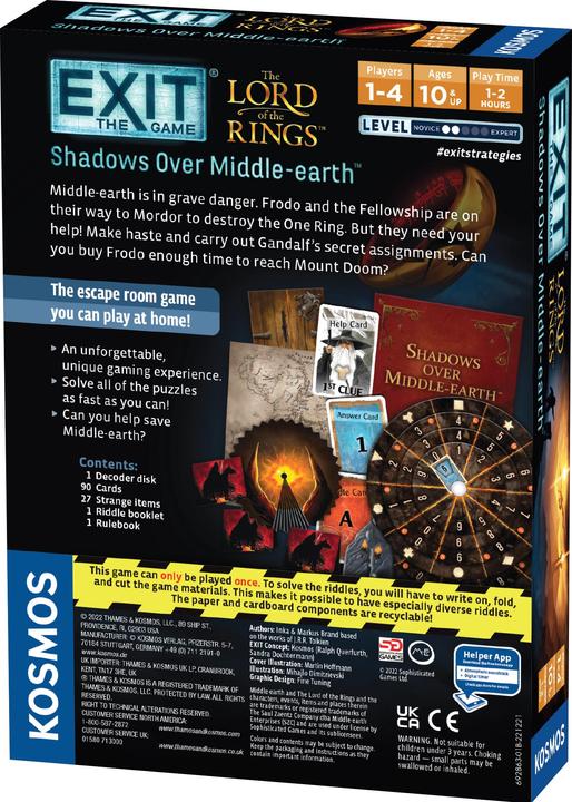 Produktbild Kosmos Exit: The Game - The Lord of the Rings: Shadows over Middle-earth (Englisch)
