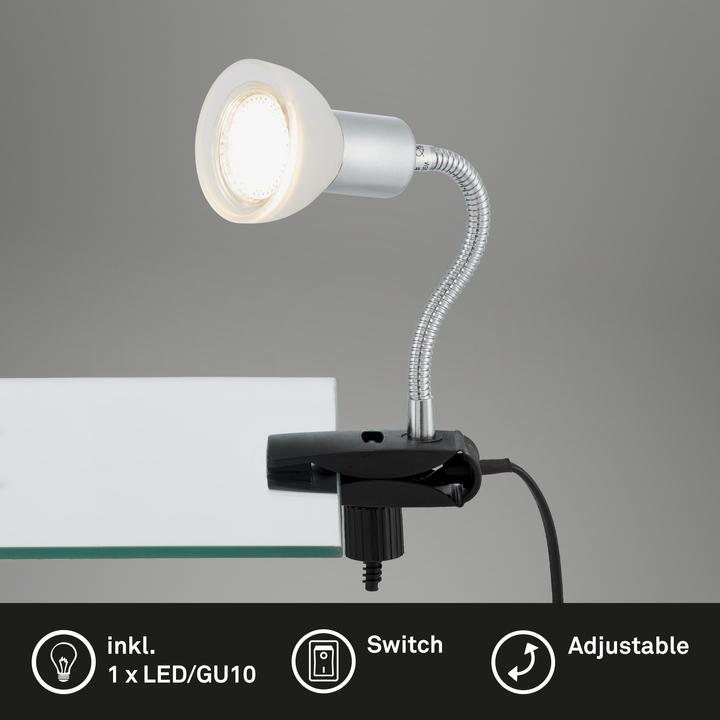 Produktbild Briloner LED Klemmleuchte, titanfarbig-weiss, 1xLED/GU10/3W (250 lm, GU10)