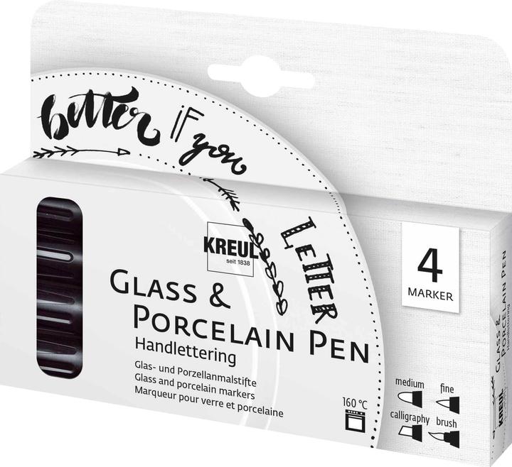 Immagine prodotto Kreul Penna in vetro e porcellana (Nero, 4 mm, 4 x)