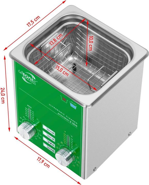 Produktbild Ulsonix Ultraschallgerät Degas Sweep Ultraschallreiniger Ultraschallbad Reiniger 2L 80W (37 kHz, 2000 ml)