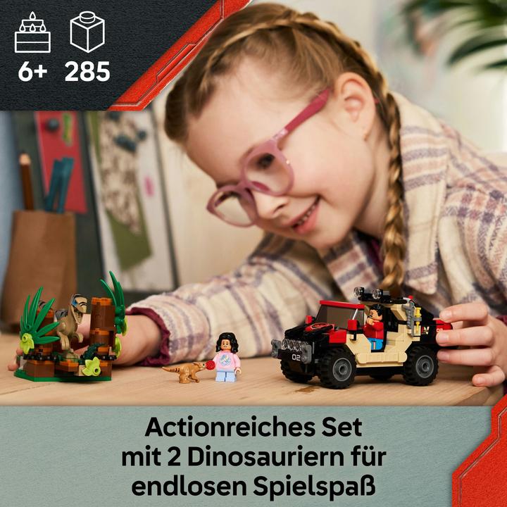 Produktbild LEGO Raptor: Verfolgungsjagd mit dem Geländewagen (76972, LEGO DC)