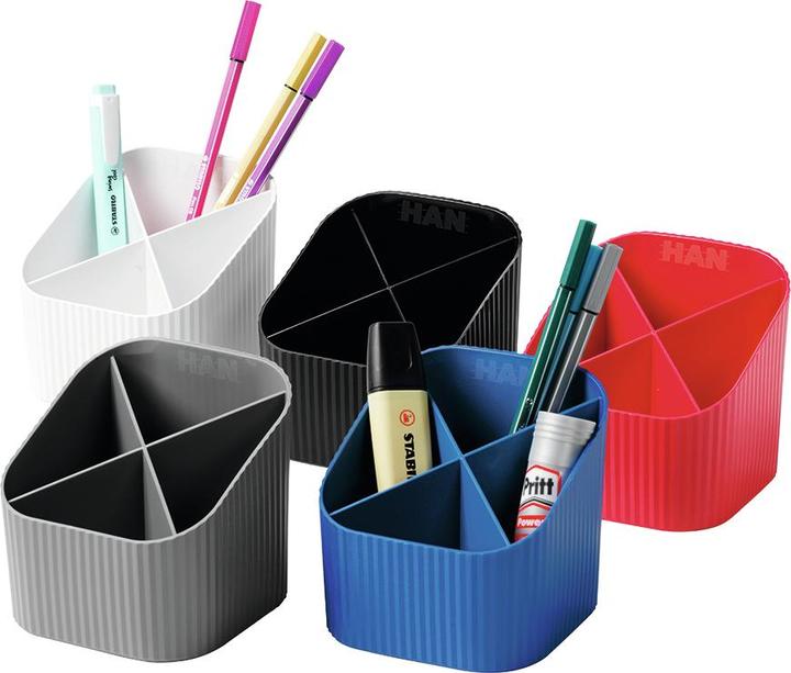 Image du produit Han Porte-crayons Re-X-LOOP, noir 4 compartiments, 100% éco-plastique recyclé