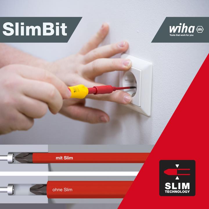 Actual product image Wiha Screwdriver and bit set slimVario slotted Pozidriv PlusMinus/Pozidriv in pouch (Slotted screws, Pozidriv cross recess (PZ))