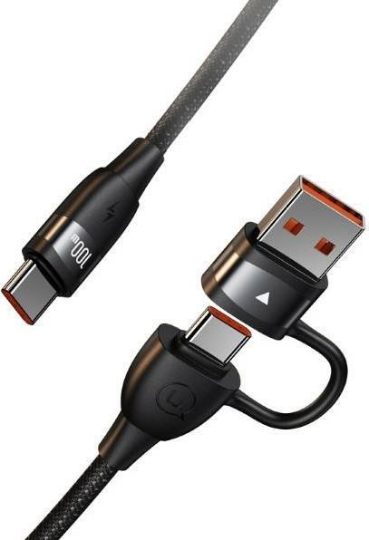 Image du produit Usams Câble U85 2xUSB-C/USB-A 2m 100W PD Fast Charge czarny/black SJ655USB01 (US-SJ655) (2 m, USB 3.2 Gen 1, 100 W)
