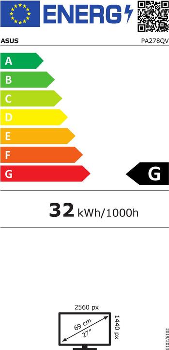 Label énergétique ASUS ProArt PA278QV (2560 x 1440 pixels, 27")