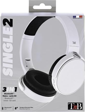 Produktbild T'nB TNB Casque bluetooth Single 2 Gris (keine Geräuschunterdrückung, 8 h, Kabelgebunden)