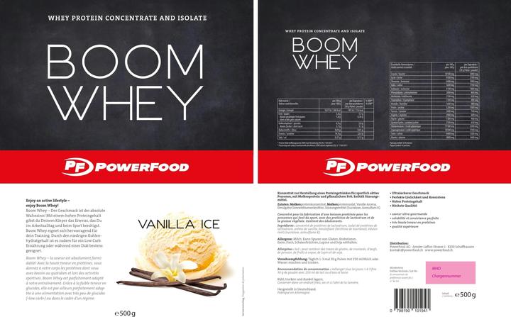 Produktbild PowerFood One Boom Whey (Vanilla, 1 Stk., 500 g)