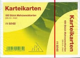 Actual product image Rnk Index cards lined A6 (A6, 205 g/m², 100 x)