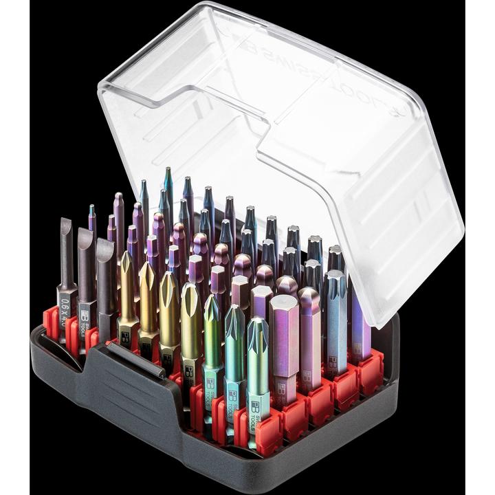 Produktbild PB Swiss Tools BitBox (2, 3, 4, 6 mm, TX25, T7, PH2, T40, PZ2, TX10, PH1, TX15, TX 09, T9, TX 6, TX30, T10, PH0, 1,5 mm, 3 mm, T15, PZ1, 5 mm, T20, TX 7, T8, 8 mm, 2.5 mm, PH3, PZ3, TX40, TX 08, 2 mm, TX20, T6, T25, T30, 4 mm)