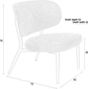 Actual product image Zuiver Sanne Lounge Chair Orange Grey