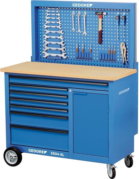 Actual product image Gedore 1504 XL Rolling workbench 1.25 m wide with 7 drawers (0.13 cm, 55 cm)