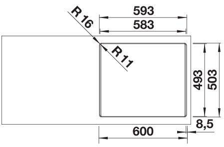Produktbild Blanco ETAGON 6-F | SILGRANIT softweiss | Einbauart: Flächenbündig | mit Ablauffernbedienung, mit Zub (Einbauspüle, 59.10 cm, 50.10 cm)
