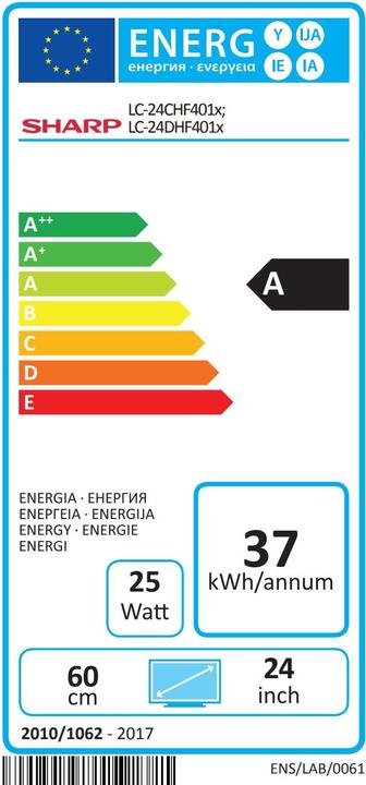 Energy Label Sharp Lc-24chf4012e (24", LCD, HD)