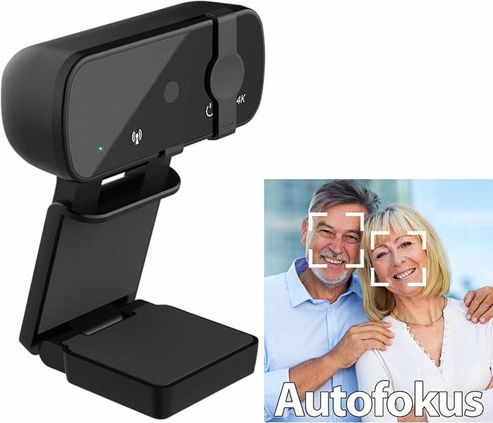 Produktbild Somikon 4K-USB-Webcam mit Linsenabdeckung, Mikrofon und Autofokus