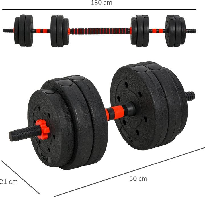 Produktbild Homcom Hantel (4 x 2.5 kg, 4 x 2 kg, 4 x 1.5 kg)