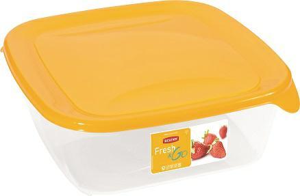 Curver Lebensmittelbehälter „Fresh&Go“ Quadratisch 1,7L /Gelb/ Transparent (1.70 l)