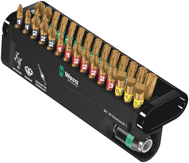 Actual product image Wera Bit-Check 30 Diamond 1 (10, 15, 20, 25, 30, 40, 3/8", 3/4", 1/4", 5/16", 1/2")