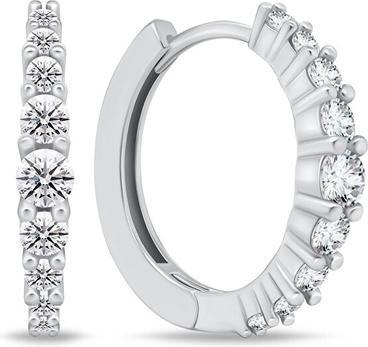 Brilio Silver - Charming silver round earrings PE077