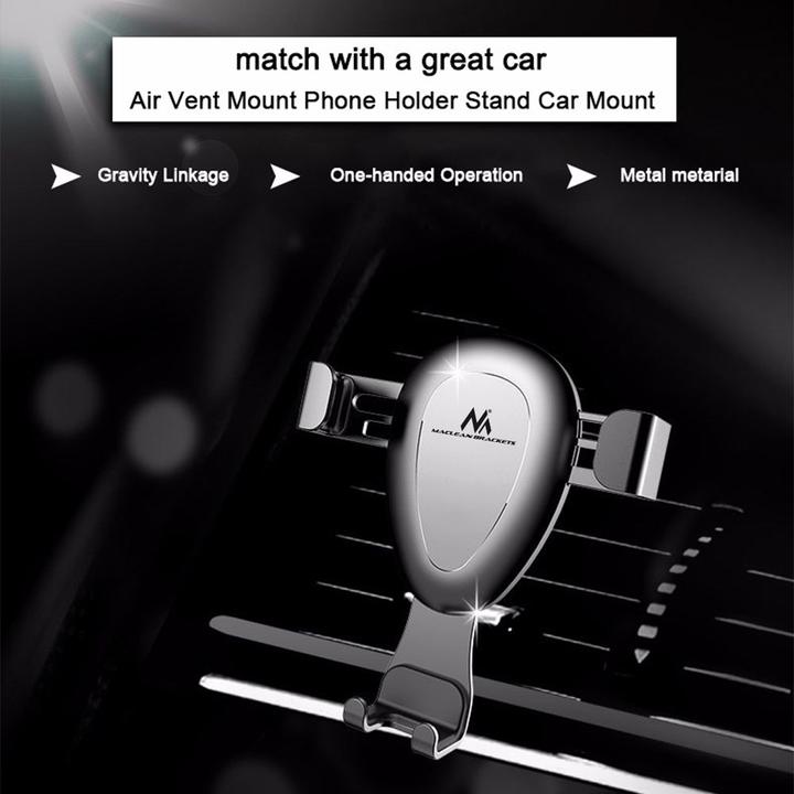 Actual product image Maclean Universal Gravity Mobile Phone Holder Car 360 Rotatable 2 in 1 Mounting - Ventilation or Windscreen