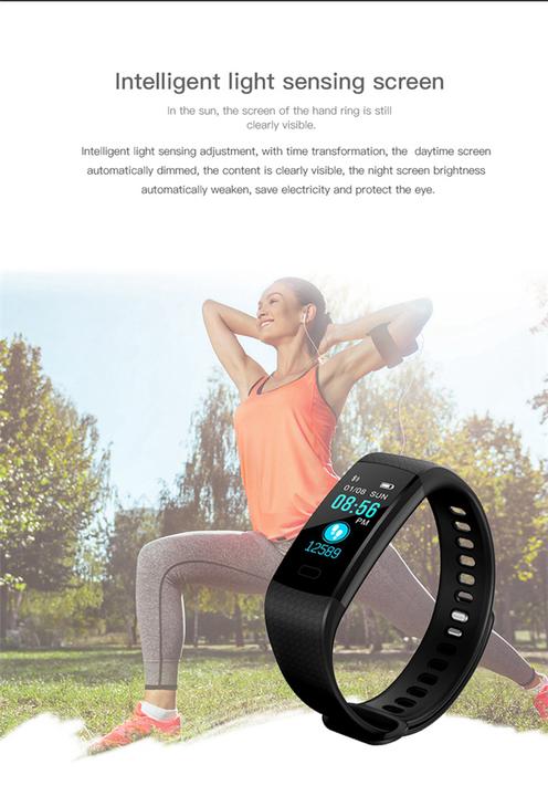 Actual product image JTI Y5 Multifunctional activity tracker with dark blue colour screen