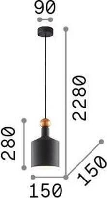 Actual product image Ideal lux TRIADE pendant light E27 ⌀150mm dimmable grey 221496 (E27)